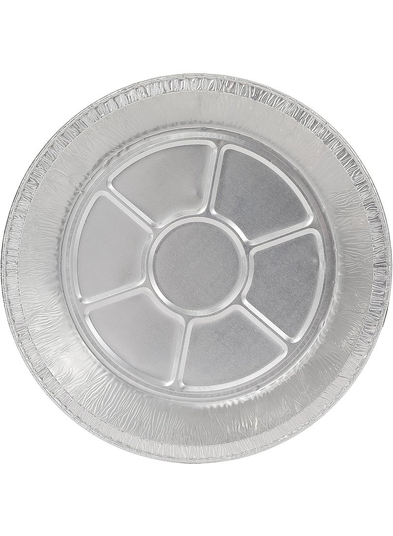 10-Pack Disposable Round Aluminum Foil Pans 210x175x46mm, Heavy-Duty Tin Foil Trays for Air Fryer and Oven, Deep Baking Pie Tins for Roasting, Grilling and Cooking, Freezer Safe Food Storage Containers, Reusable & Recyclable Silver Cake Plates for BBQ, Picnics and Meal Prep. - Image 5